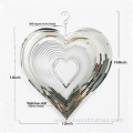 Silver Heart Wind Spinners for Outdoor Decor